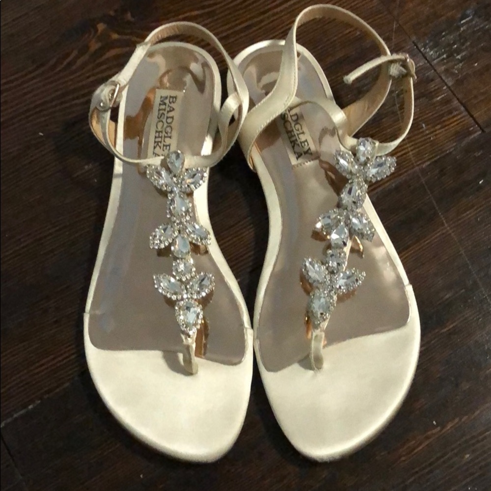 Badgley Mischka flat rhinestone shoes